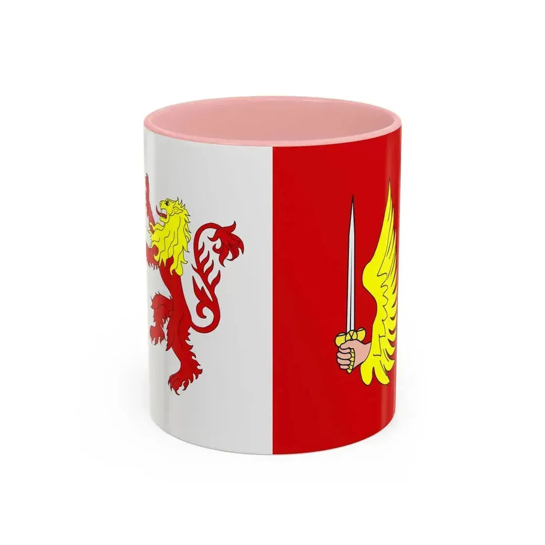 Flag of Floriana 1993 to 2006 Malta - Accent Coffee Mug 11oz Pink - Go Mug Yourself