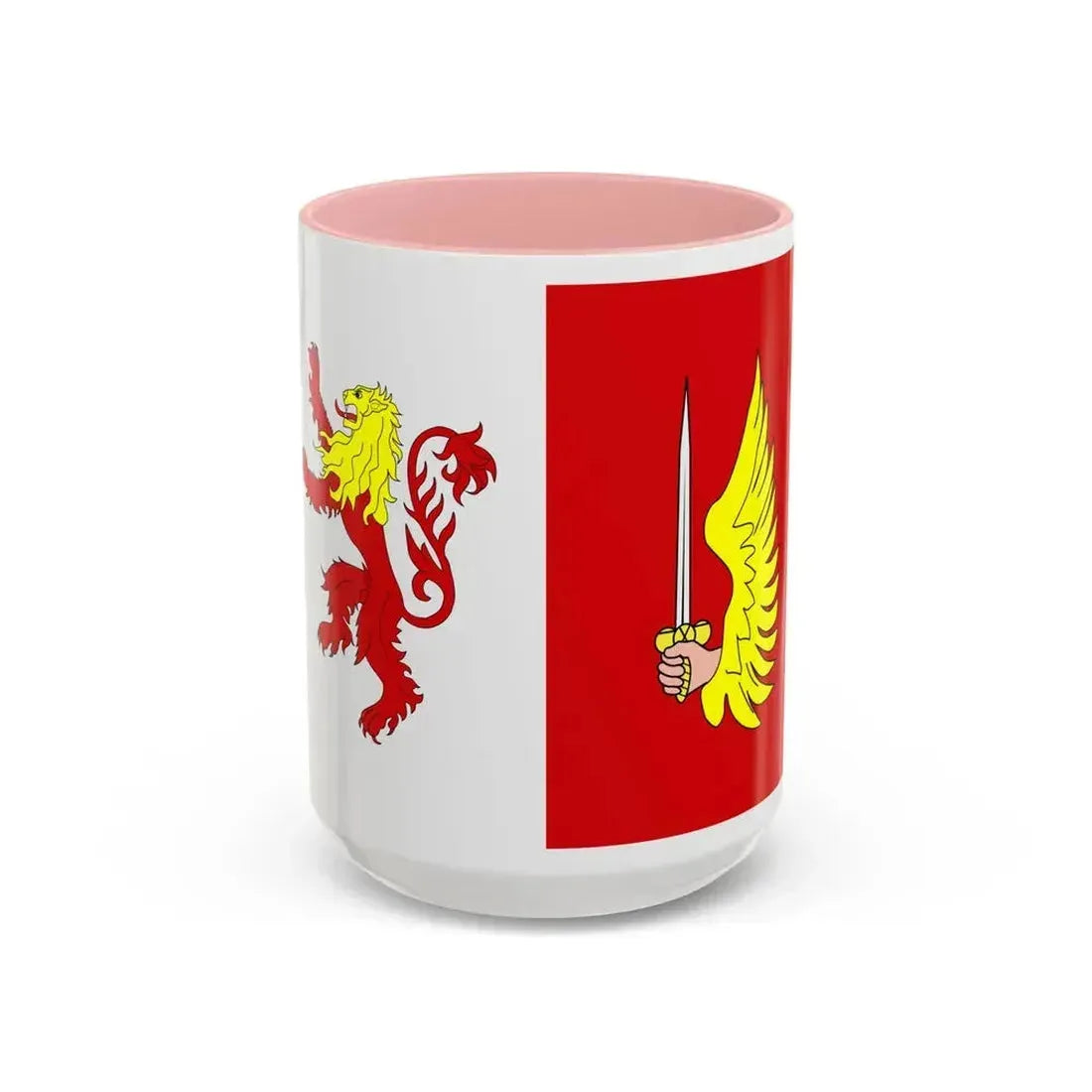 Flag of Floriana 1993 to 2006 Malta - Accent Coffee Mug 15oz Pink - Go Mug Yourself