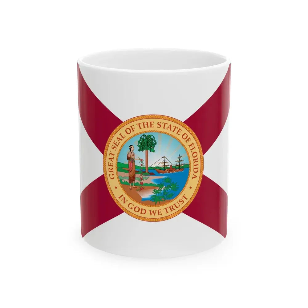 Flag of Florida 1900-1985 (United States) White Coffee Mug 11oz - Go Mug Yourself