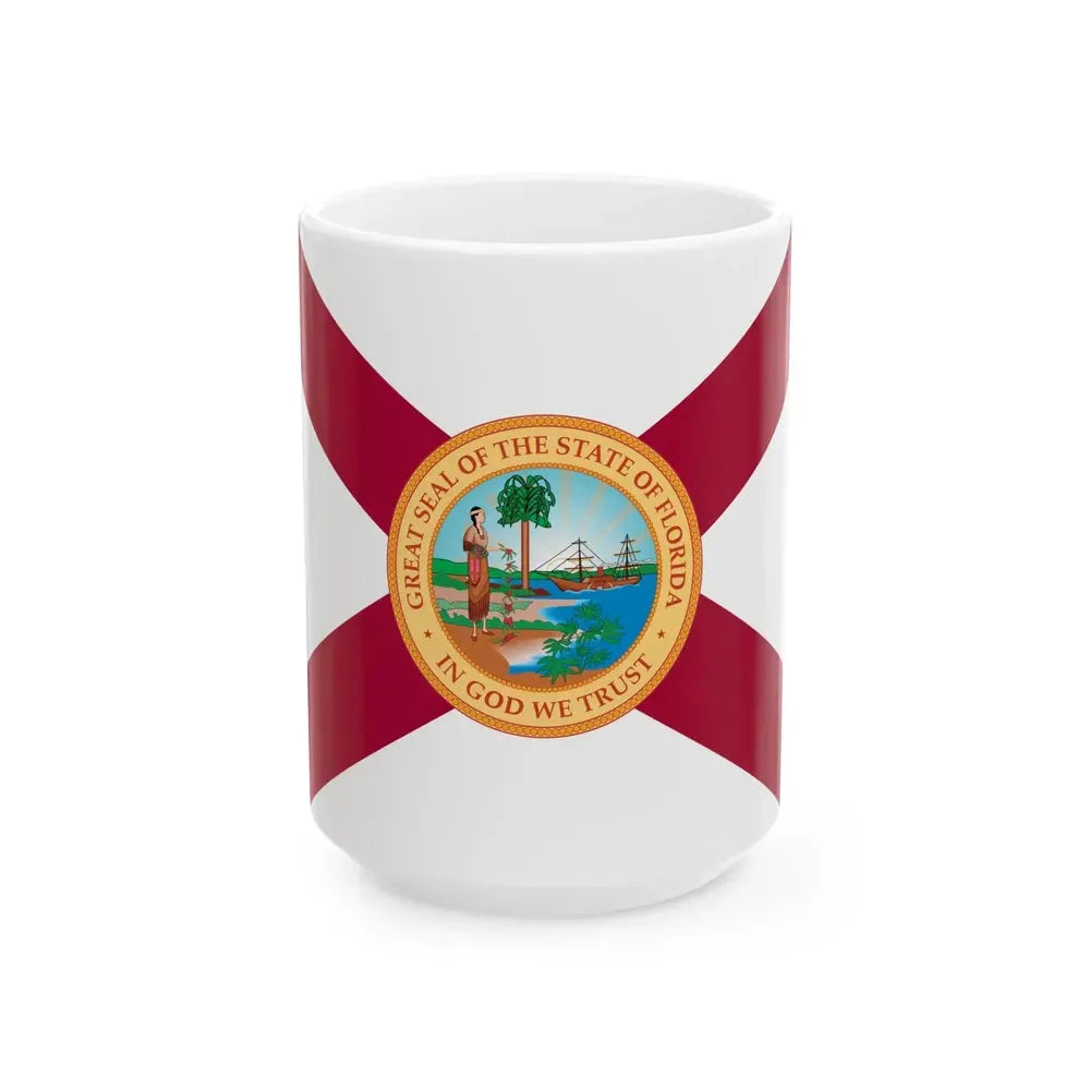 Flag of Florida 1900-1985 (United States) White Coffee Mug 15oz - Go Mug Yourself
