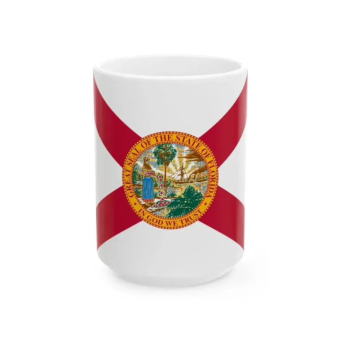 Flag of Florida (United States) White Coffee Mug 15oz - Go Mug Yourself