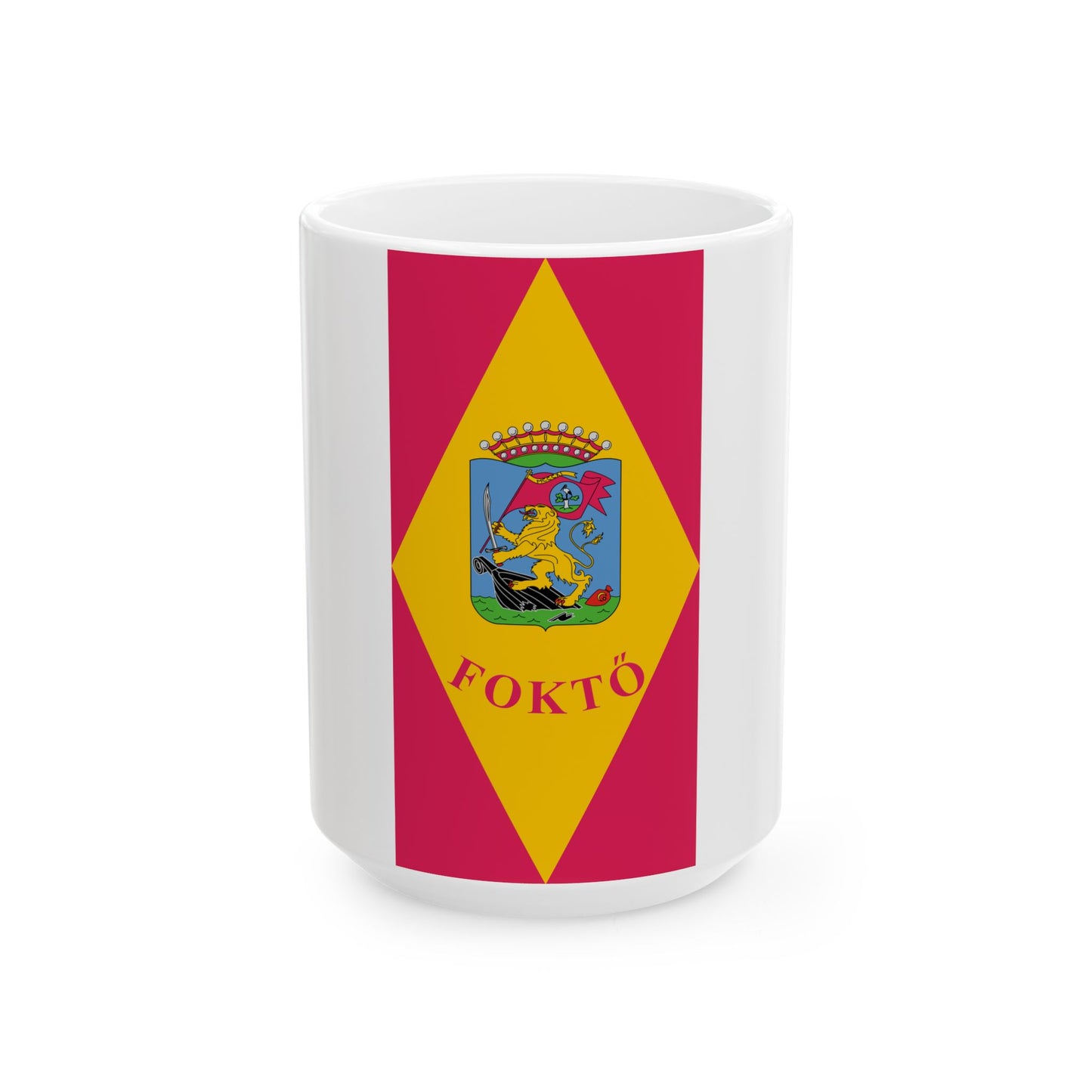 Flag of Fokto (Hungary) White Coffee Mug-15oz-Go Mug Yourself