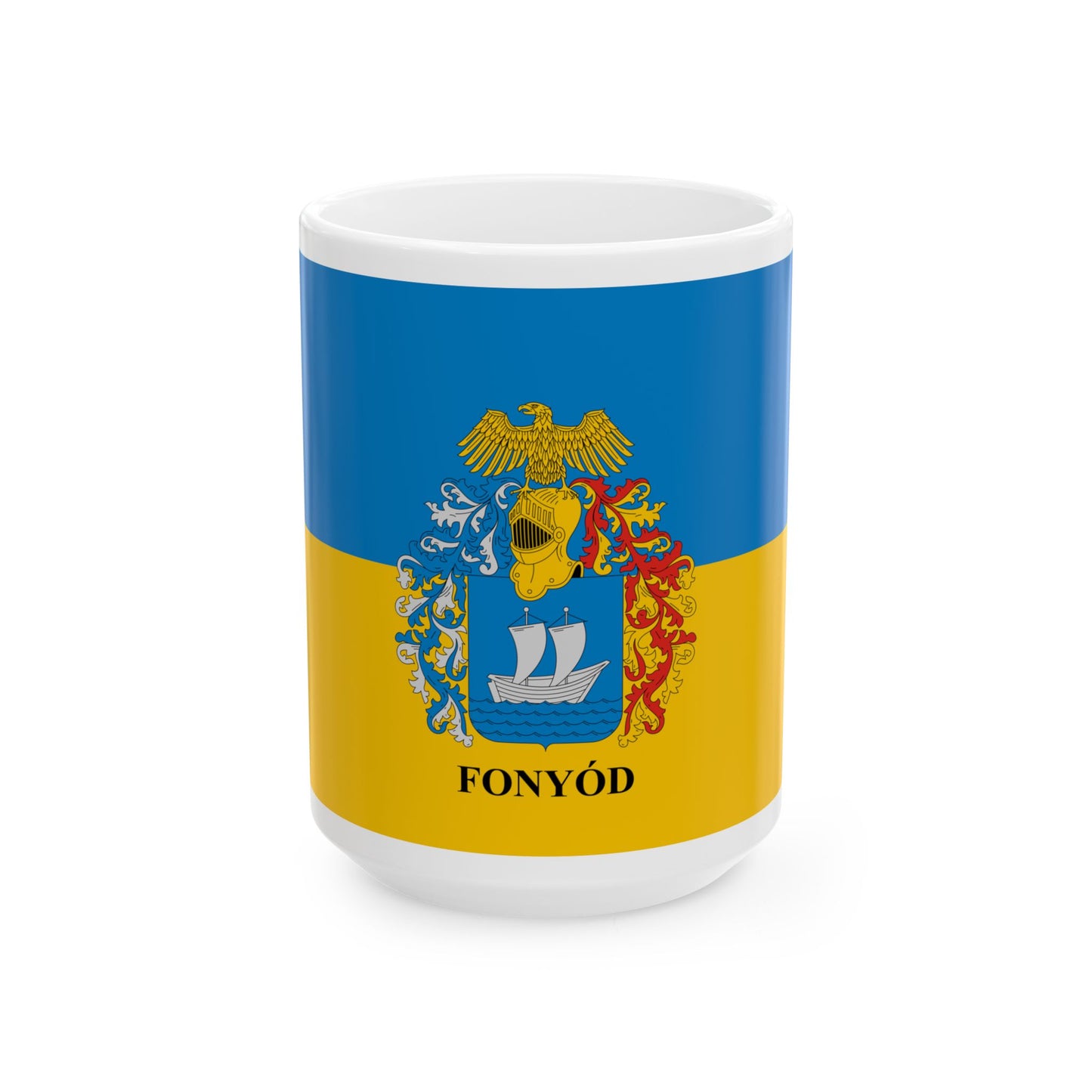 Flag of Fonyod (Hungary) White Coffee Mug-15oz-Go Mug Yourself