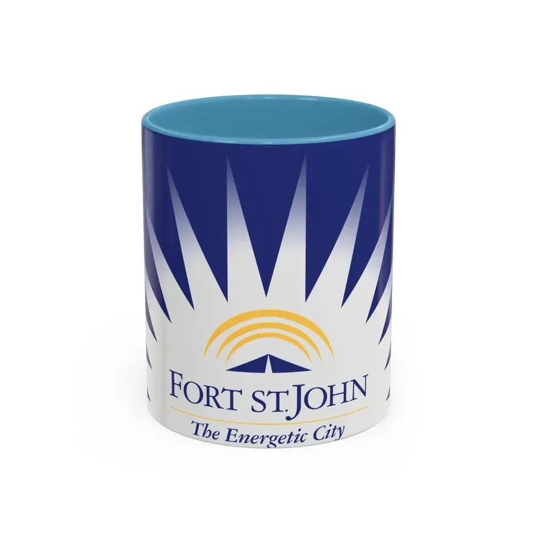 Flag of Fort St John British Columbia Canada - Accent Coffee Mug 11oz Light Blue - Go Mug Yourself