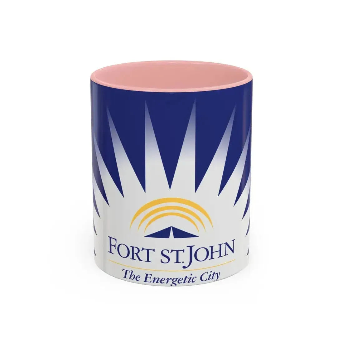 Flag of Fort St John British Columbia Canada - Accent Coffee Mug 11oz Pink - Go Mug Yourself