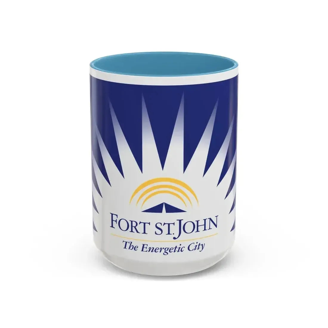 Flag of Fort St John British Columbia Canada - Accent Coffee Mug 15oz Light Blue - Go Mug Yourself