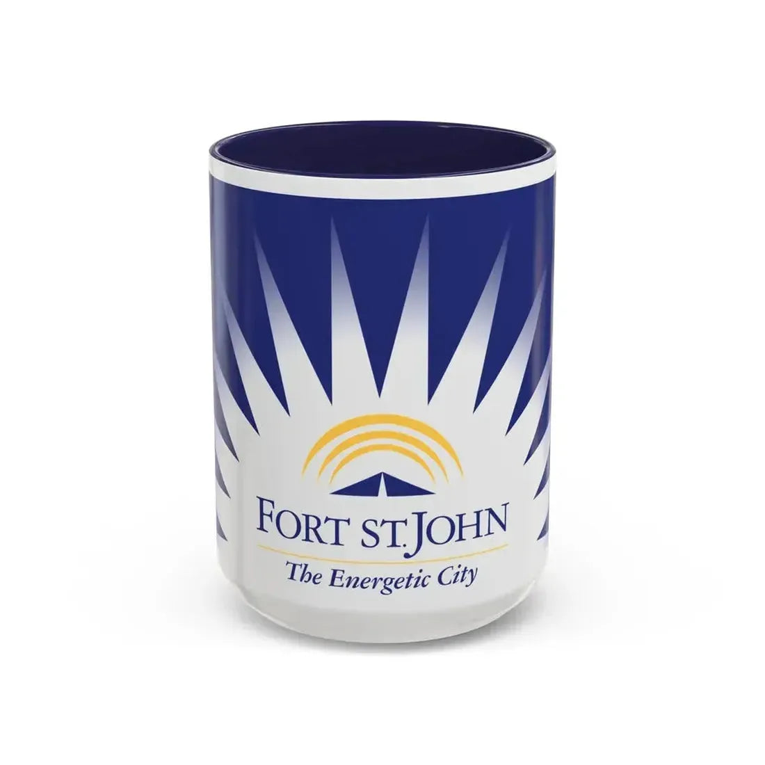 Flag of Fort St John British Columbia Canada - Accent Coffee Mug 15oz Navy - Go Mug Yourself