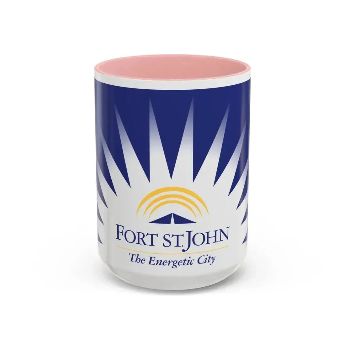 Flag of Fort St John British Columbia Canada - Accent Coffee Mug 15oz Pink - Go Mug Yourself