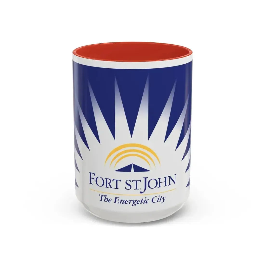 Flag of Fort St John British Columbia Canada - Accent Coffee Mug 15oz Red - Go Mug Yourself