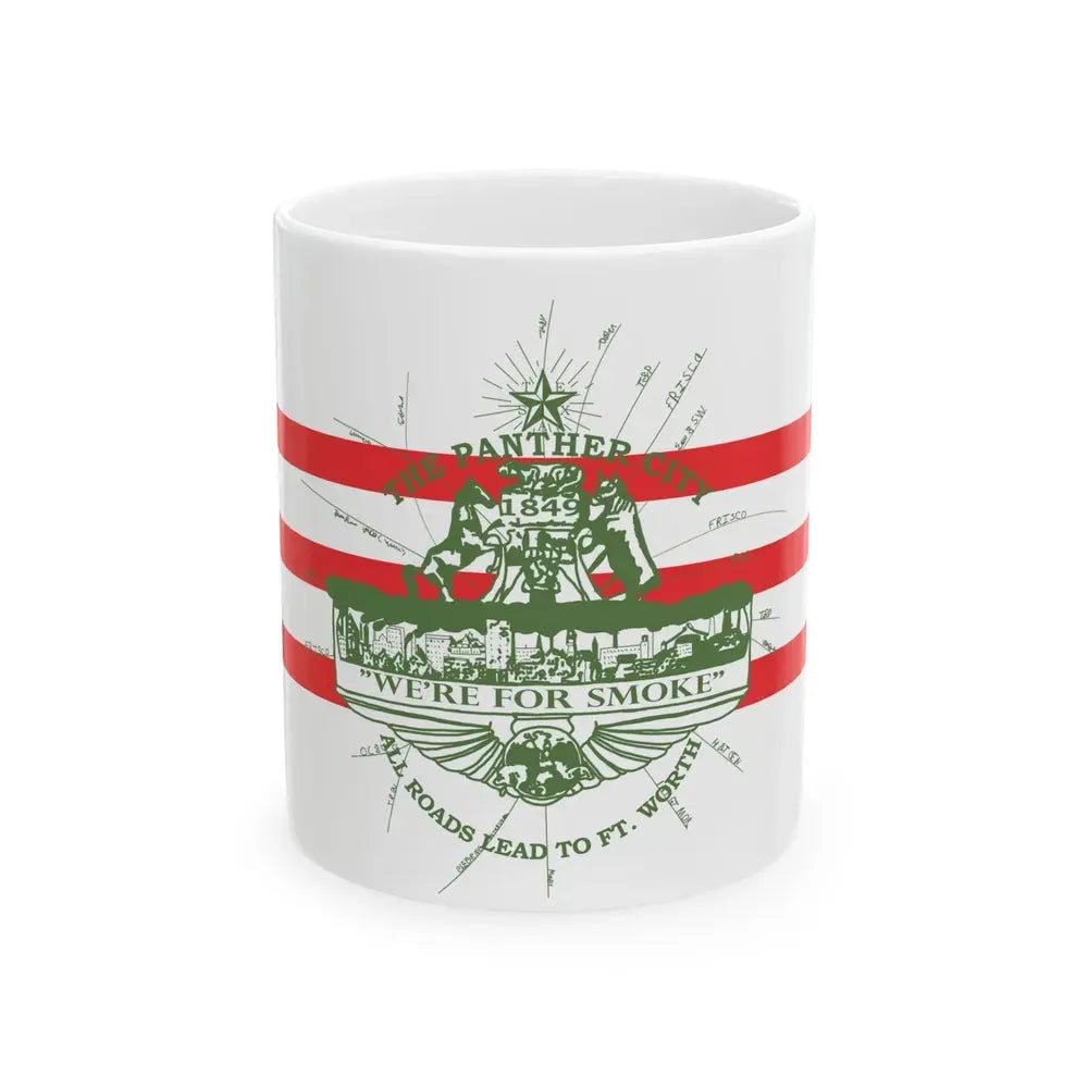 Flag of Fort Worth Texas 1912-1968 (United States) White Coffee Mug 11oz - Go Mug Yourself