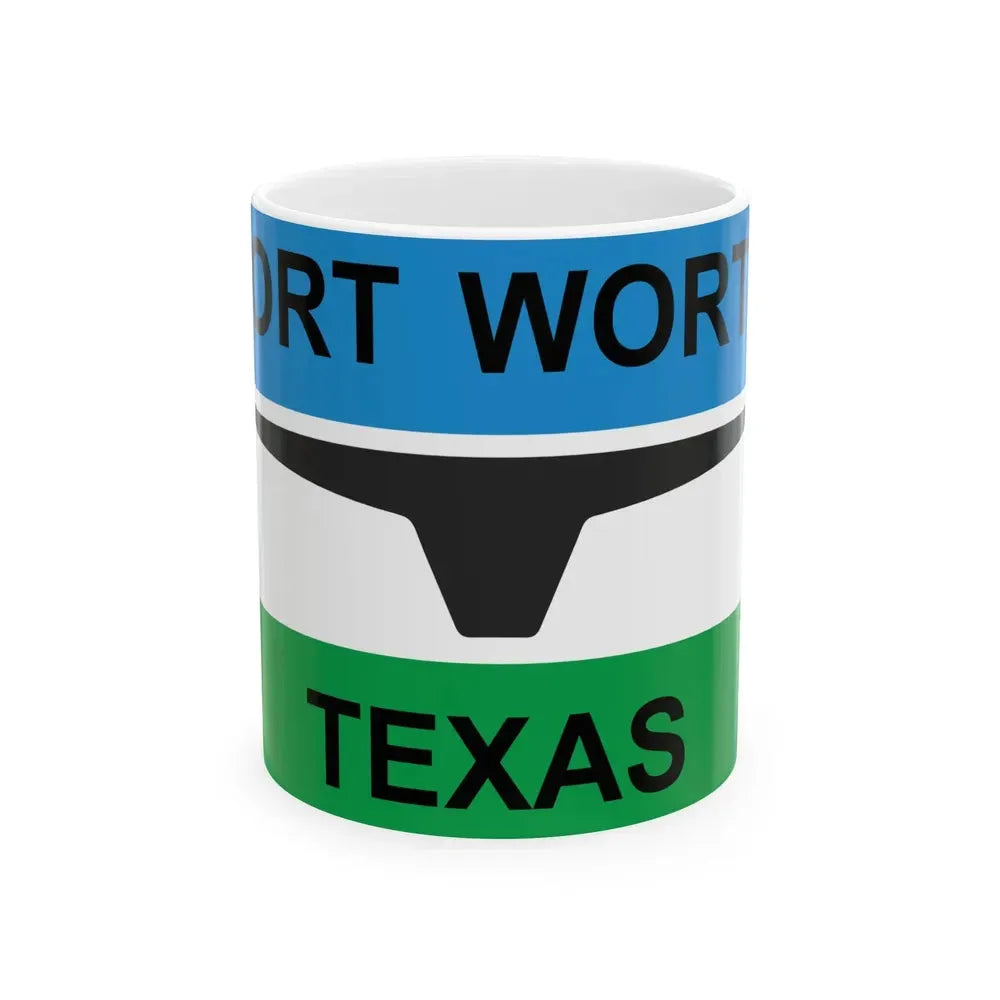 Flag of Fort Worth Texas 1968-2004 (United States) White Coffee Mug 11oz - Go Mug Yourself