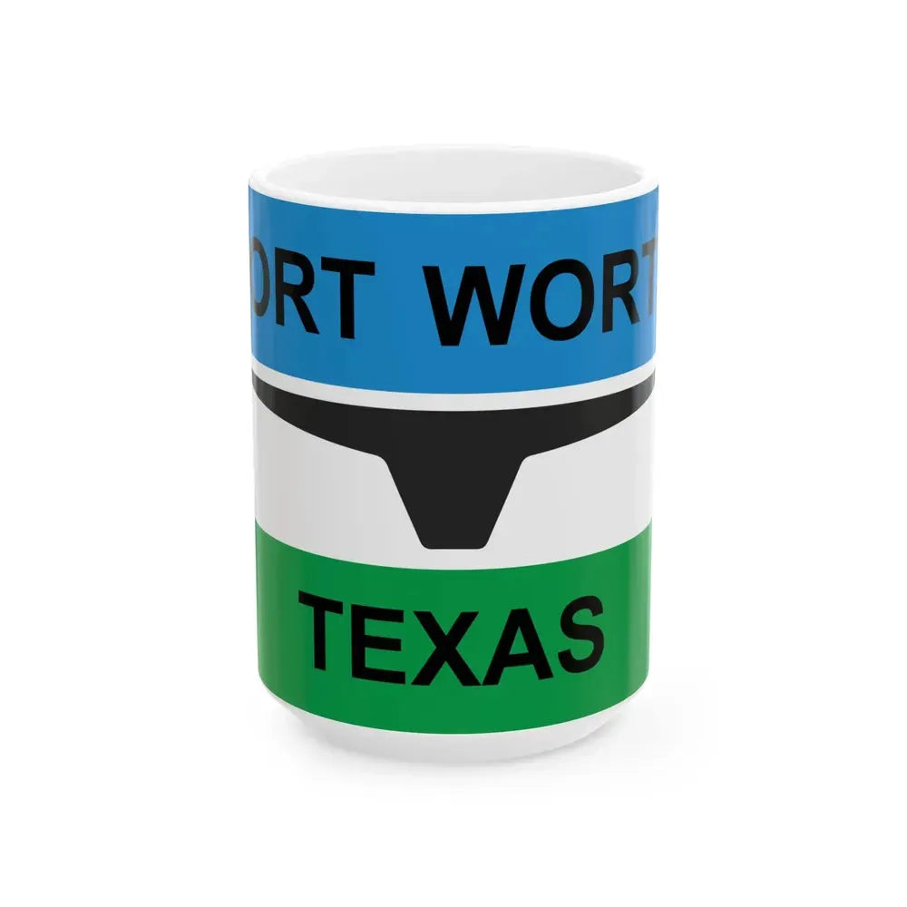Flag of Fort Worth Texas 1968-2004 (United States) White Coffee Mug 15oz - Go Mug Yourself