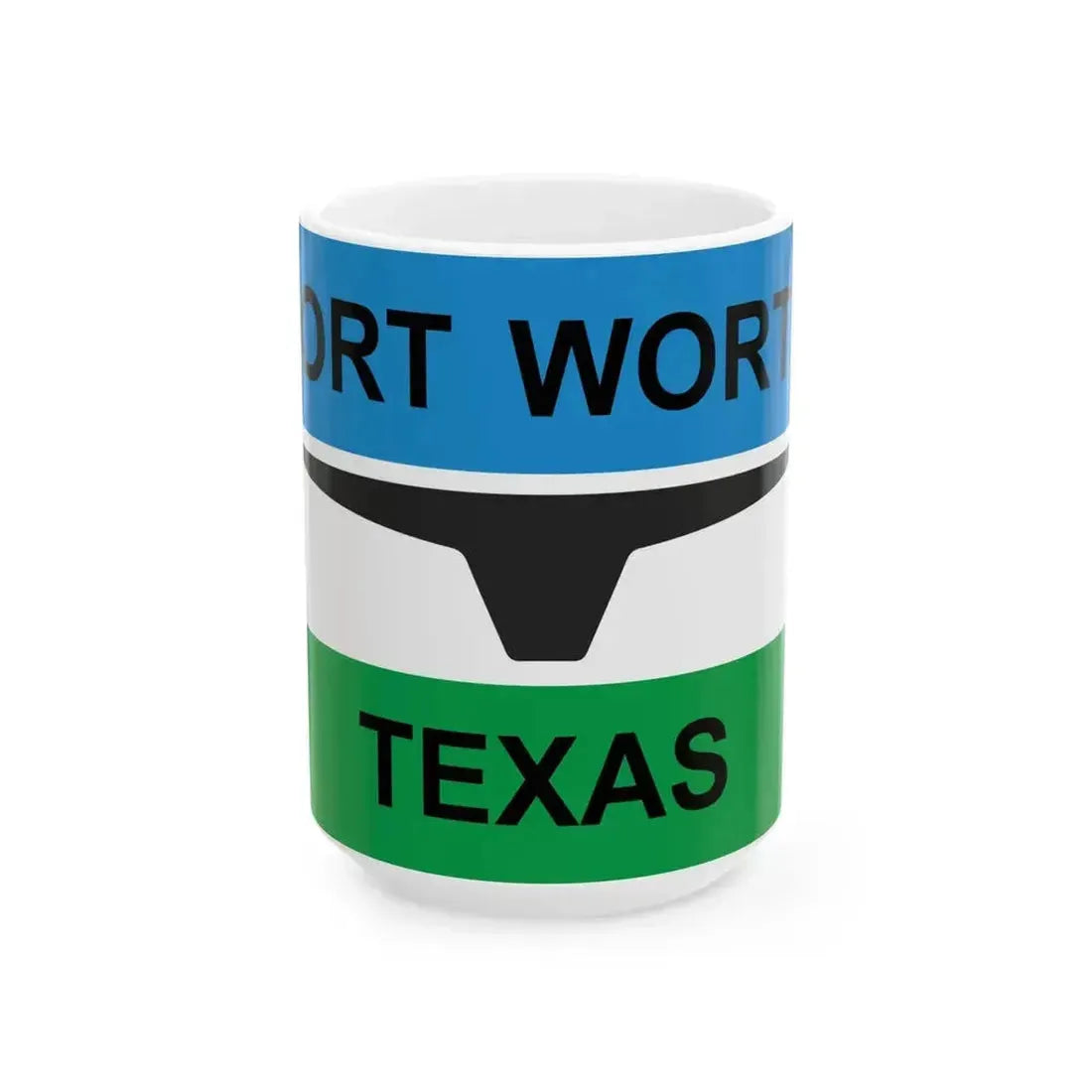 Flag of Fort Worth Texas 1968-2004 (United States) White Coffee Mug 15oz - Go Mug Yourself