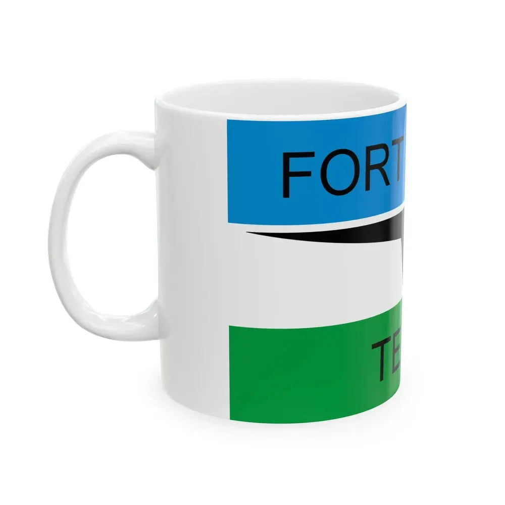 Flag of Fort Worth Texas through 2004 (United States) White Coffee Mug - Go Mug Yourself