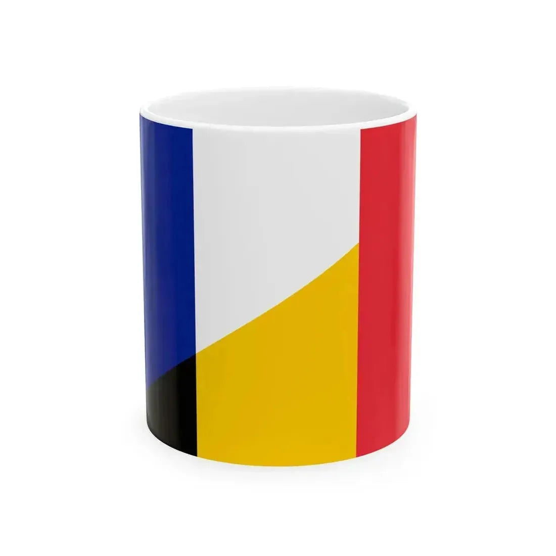 Flag of France and Belgium (Belgium) White Coffee Mug 11oz - Go Mug Yourself