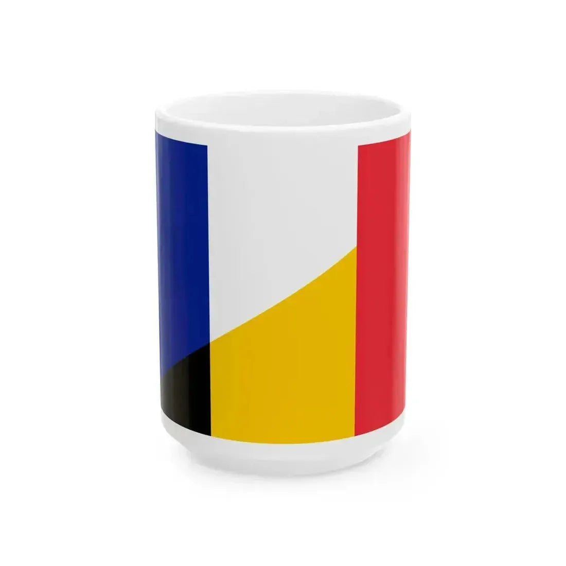 Flag of France and Belgium (Belgium) White Coffee Mug 15oz - Go Mug Yourself