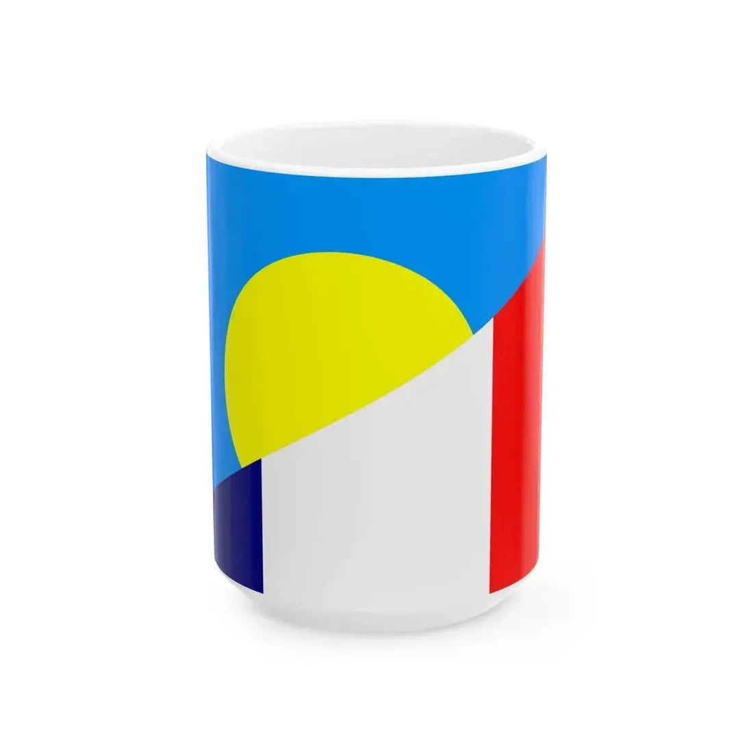 Flag of France and Palau (France) White Coffee Mug 15oz - Go Mug Yourself