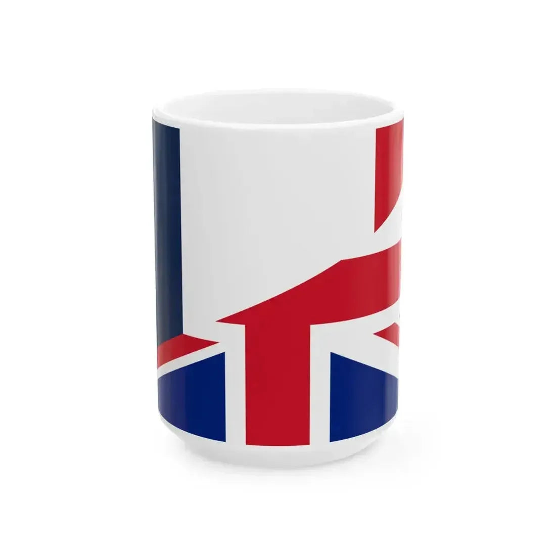 Flag of France and the United Kingdom (France) White Coffee Mug 15oz - Go Mug Yourself