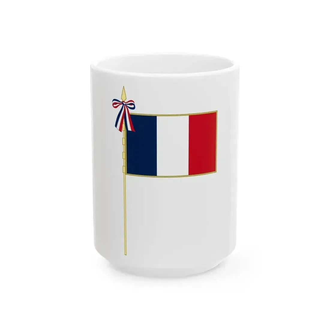 Flag of France Complete (France) White Coffee Mug 15oz - Go Mug Yourself
