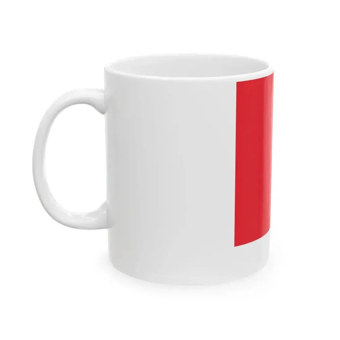 Flag of France on staff hoist right (France) White Coffee Mug - Go Mug Yourself