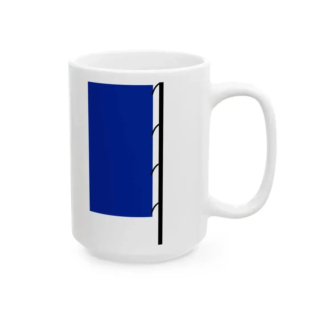 Flag of France on staff hoist right (France) White Coffee Mug - Go Mug Yourself