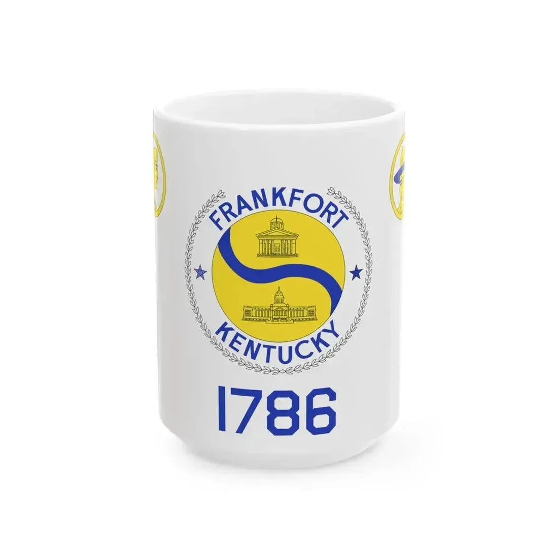 Flag of Frankfort Kentucky 1959-2024 (United States) White Coffee Mug 15oz - Go Mug Yourself