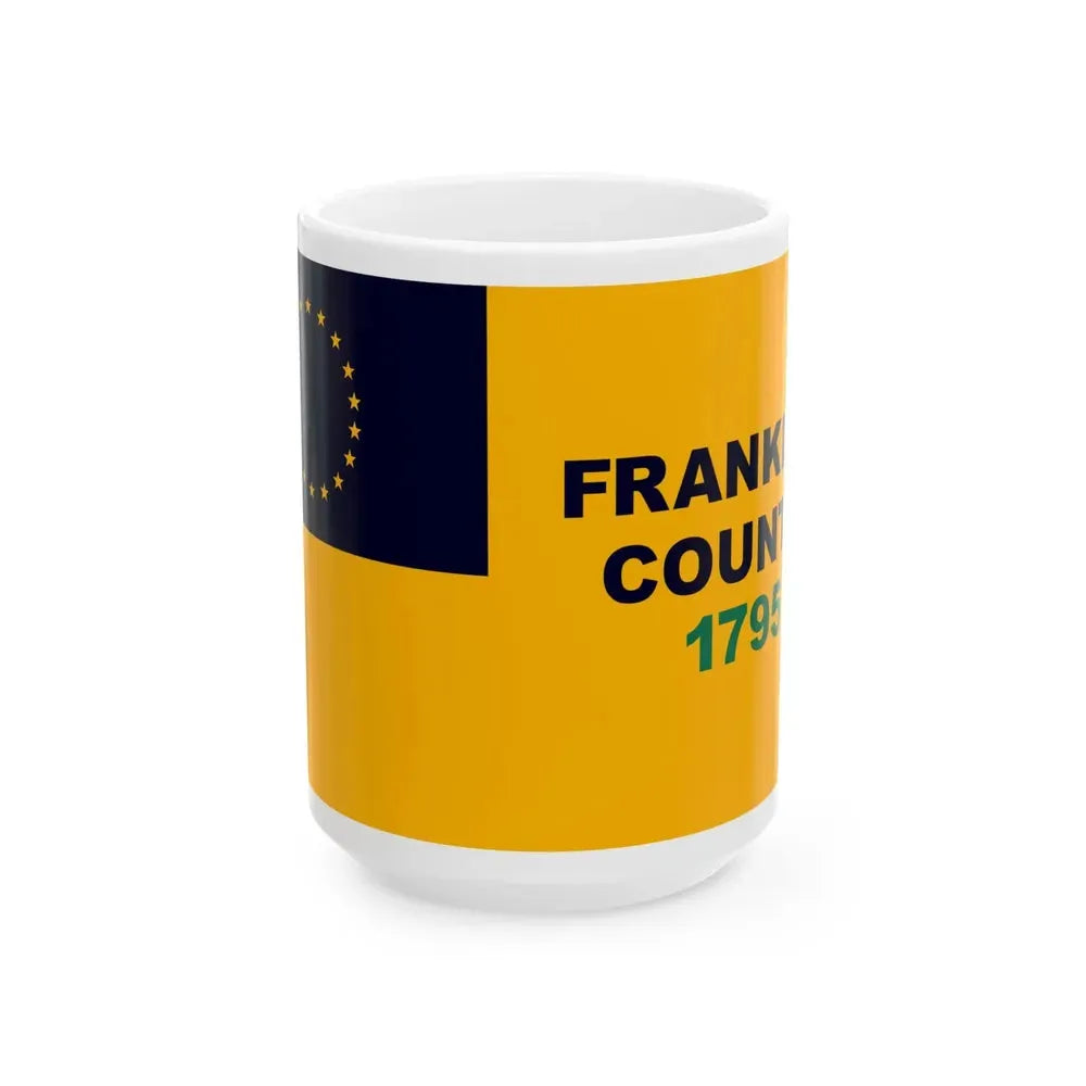 Flag of Franklin County Kentucky (United States) White Coffee Mug 15oz - Go Mug Yourself