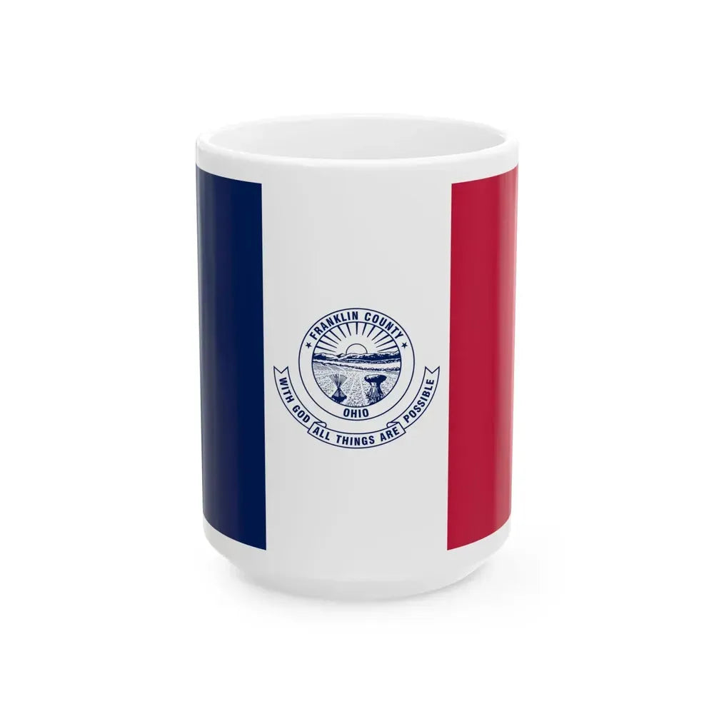 Flag of Franklin County Ohio (United States) White Coffee Mug 15oz - Go Mug Yourself