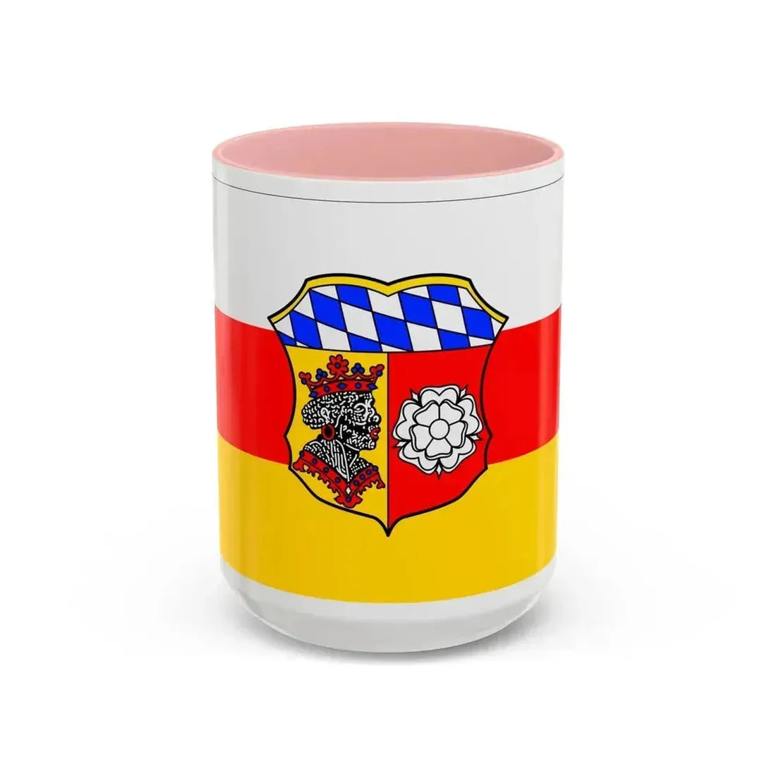 Flag of Freising Germany - Accent Coffee Mug 15oz Pink - Go Mug Yourself