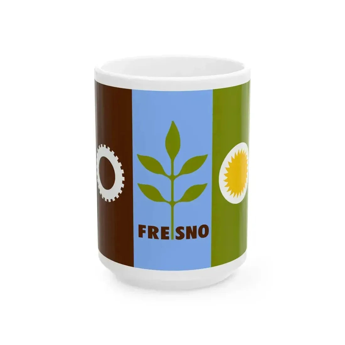 Flag of Fresno California (United States) White Coffee Mug 15oz - Go Mug Yourself