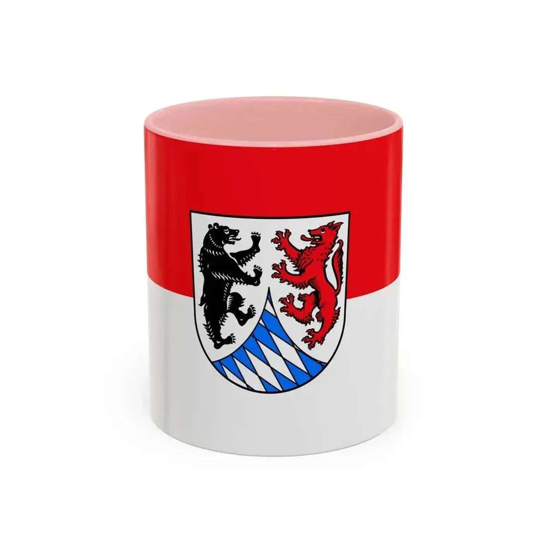 Flag of Freyung Grafenau Germany - Accent Coffee Mug 11oz Pink - Go Mug Yourself