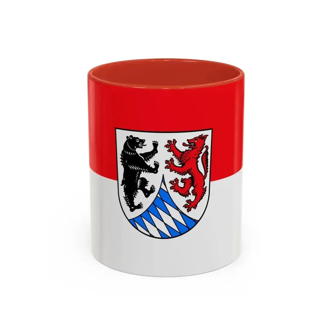 Flag of Freyung Grafenau Germany - Accent Coffee Mug 11oz Red - Go Mug Yourself