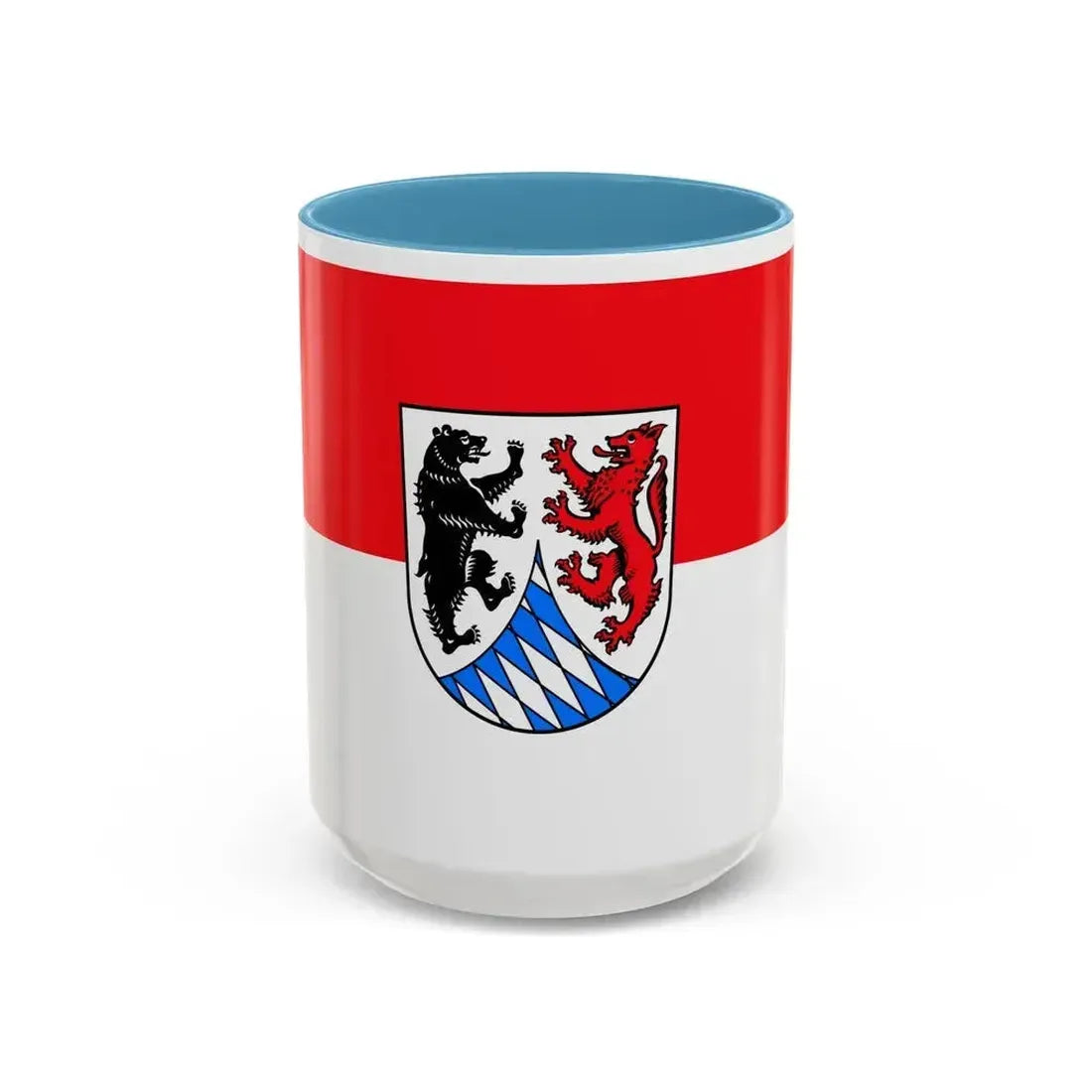 Flag of Freyung Grafenau Germany - Accent Coffee Mug 15oz Light Blue - Go Mug Yourself