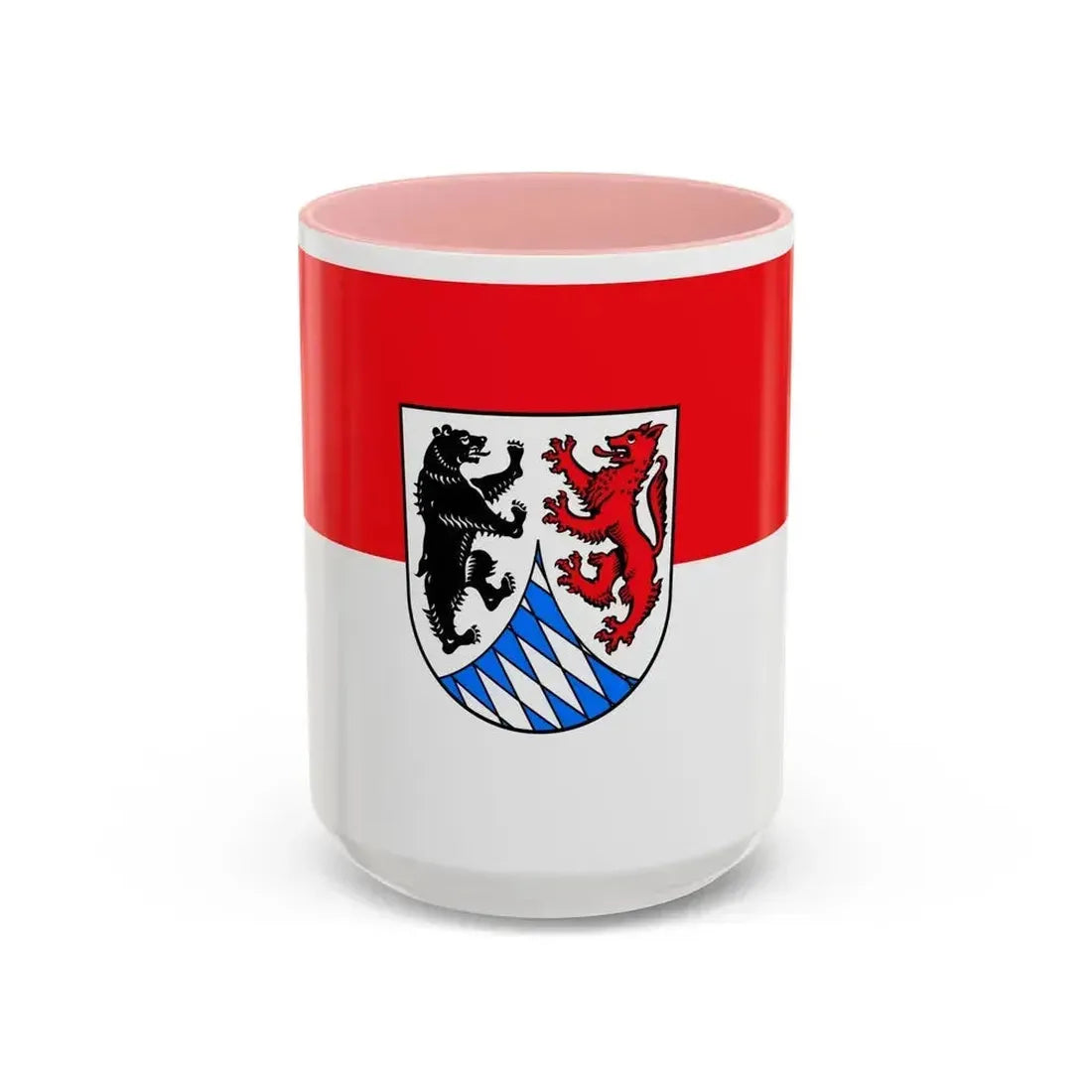 Flag of Freyung Grafenau Germany - Accent Coffee Mug 15oz Pink - Go Mug Yourself