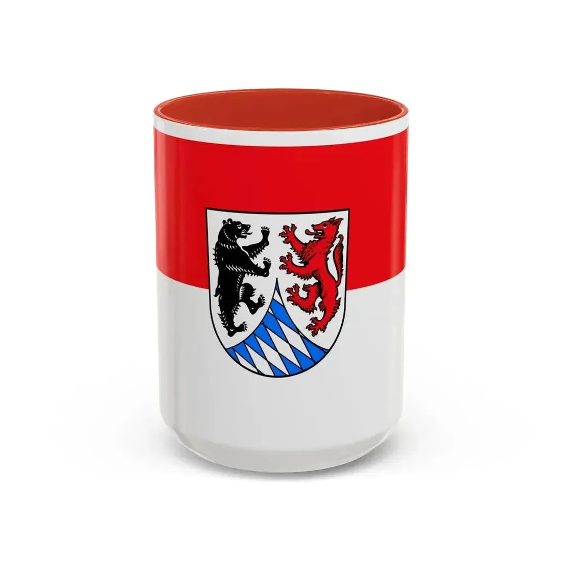Flag of Freyung Grafenau Germany - Accent Coffee Mug 15oz Red - Go Mug Yourself