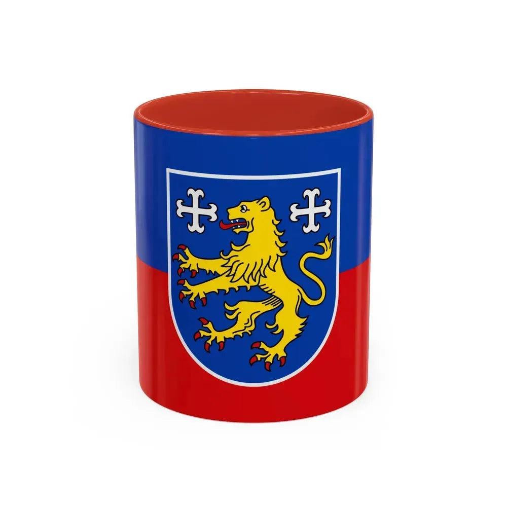 Flag of Friesland Germany - Accent Coffee Mug 11oz Red - Go Mug Yourself