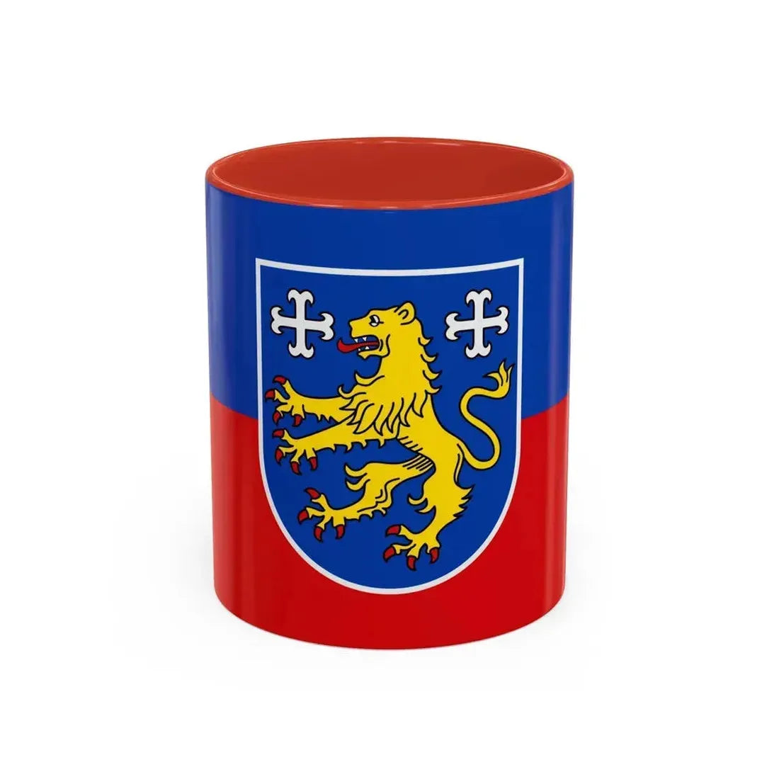 Flag of Friesland Germany - Accent Coffee Mug 11oz Red - Go Mug Yourself