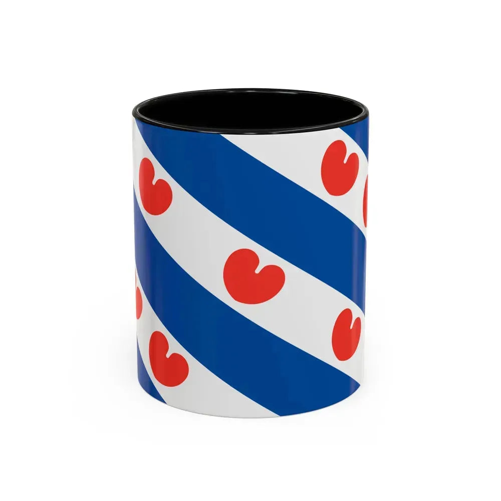 Flag of Friesland Netherlands - Accent Coffee Mug 11oz Black - Go Mug Yourself