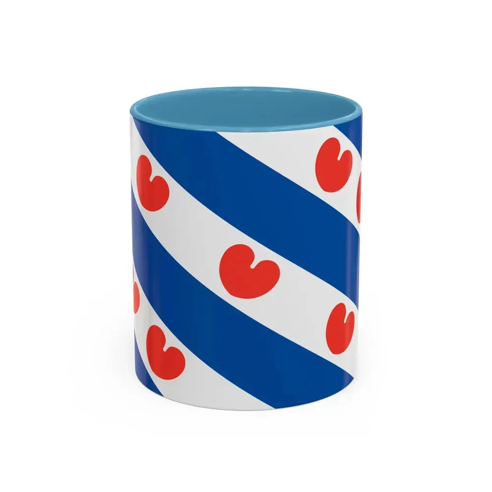 Flag of Friesland Netherlands - Accent Coffee Mug 11oz Light Blue - Go Mug Yourself