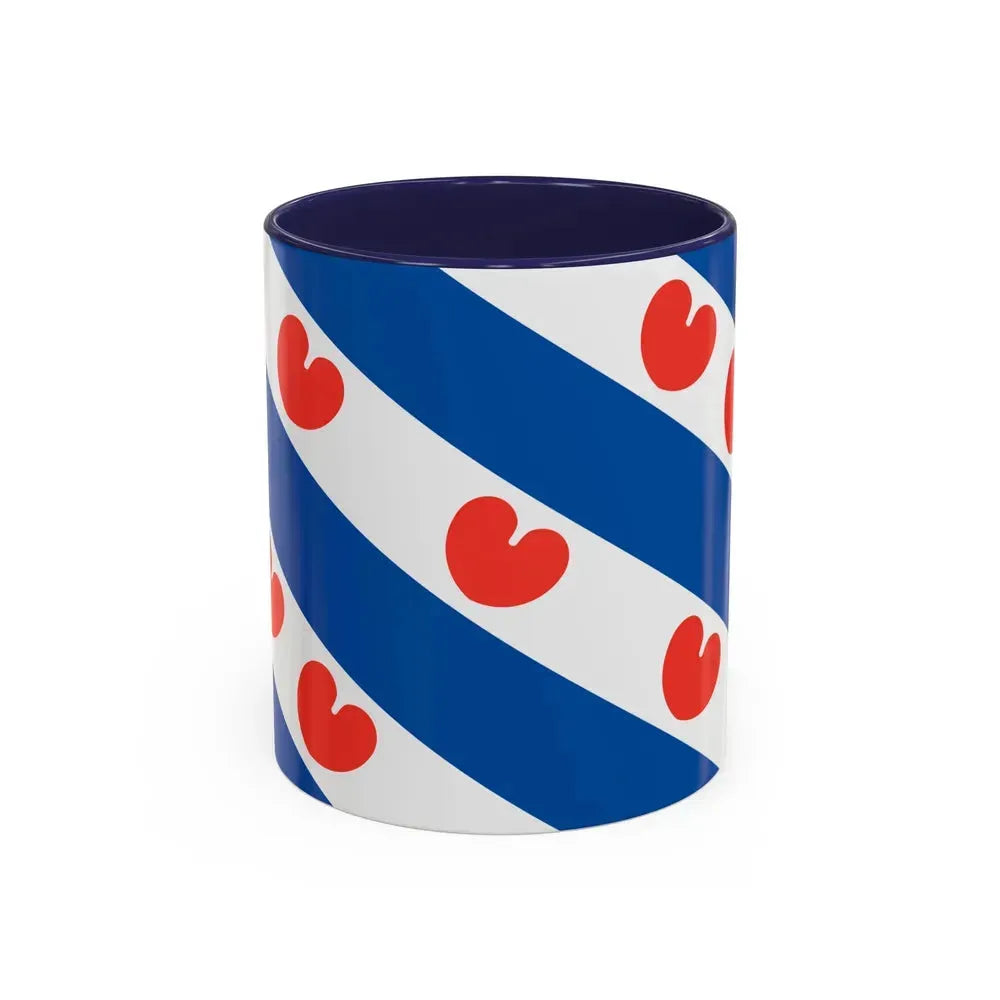 Flag of Friesland Netherlands - Accent Coffee Mug 11oz Navy - Go Mug Yourself
