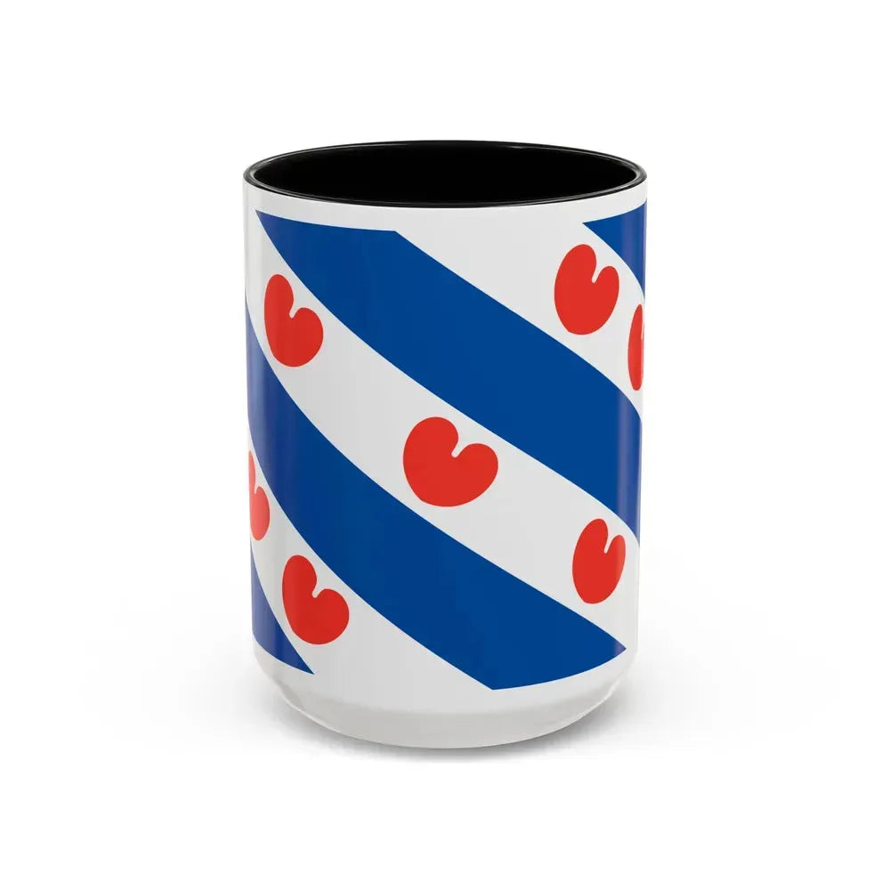 Flag of Friesland Netherlands - Accent Coffee Mug 15oz Black - Go Mug Yourself