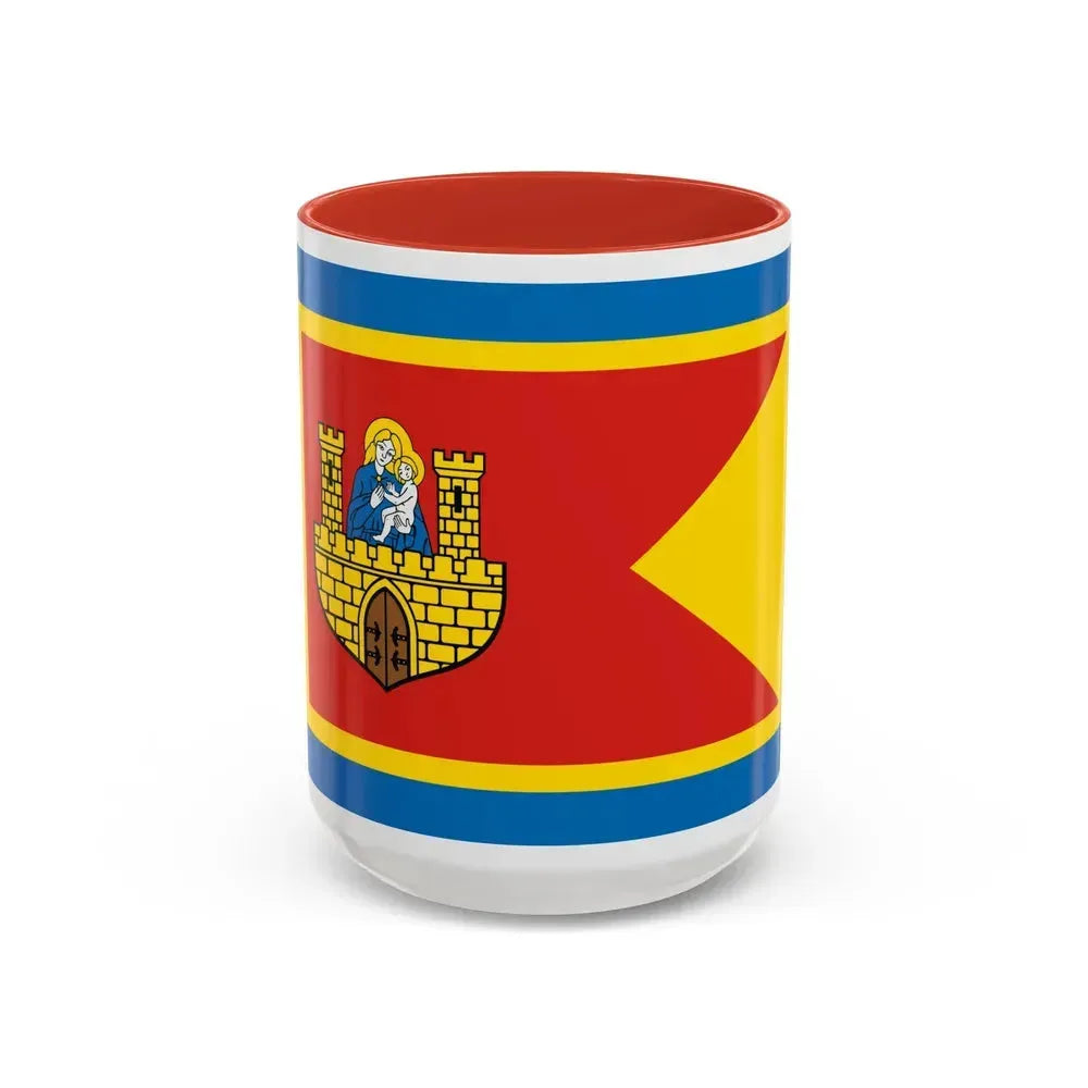 Flag of Frombork Poland - Accent Coffee Mug 15oz Red - Go Mug Yourself
