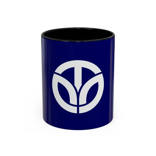 Flag of Fukui Prefecture Japan - Accent Coffee Mug 11oz Black - Go Mug Yourself