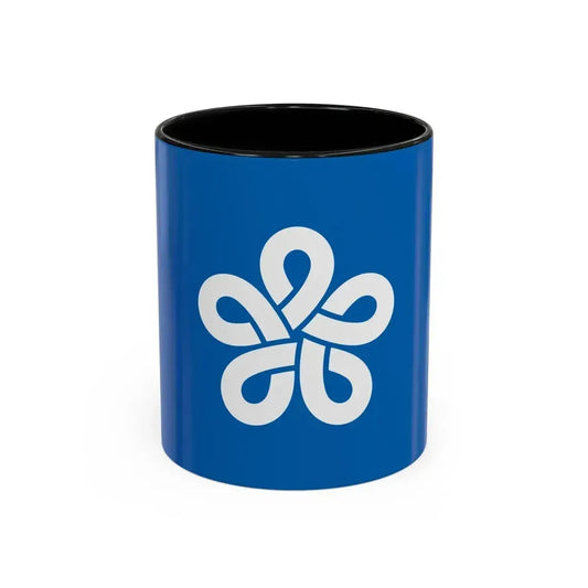 Flag of Fukuoka Prefecture Japan - Accent Coffee Mug 11oz Black - Go Mug Yourself