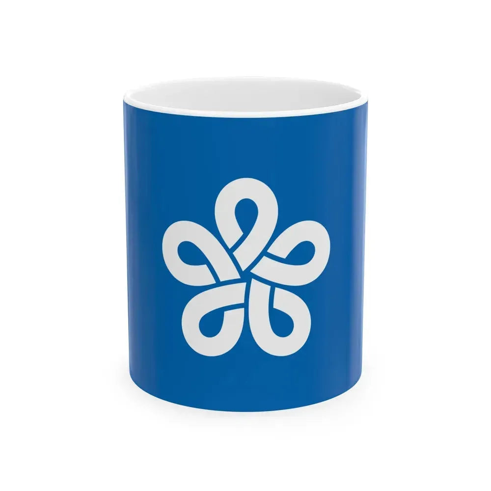 Flag of Fukuoka Prefecture Japan - White Coffee Mug 11oz - Go Mug Yourself