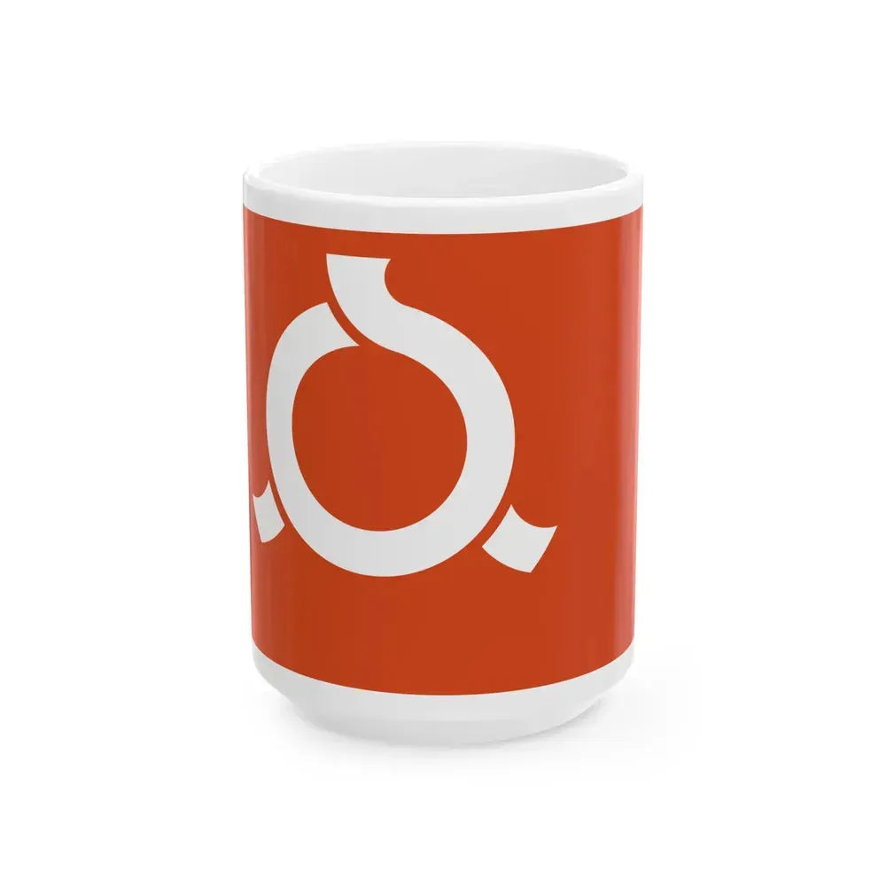 Flag of Fukushima Prefecture Japan - White Coffee Mug 15oz - Go Mug Yourself
