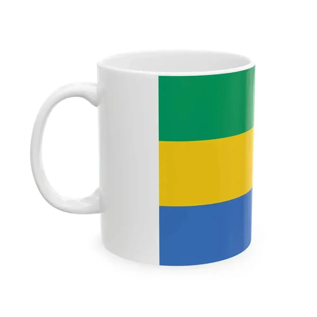 Flag of Gabon 3-2 (Gabon) White Coffee Mug - Go Mug Yourself