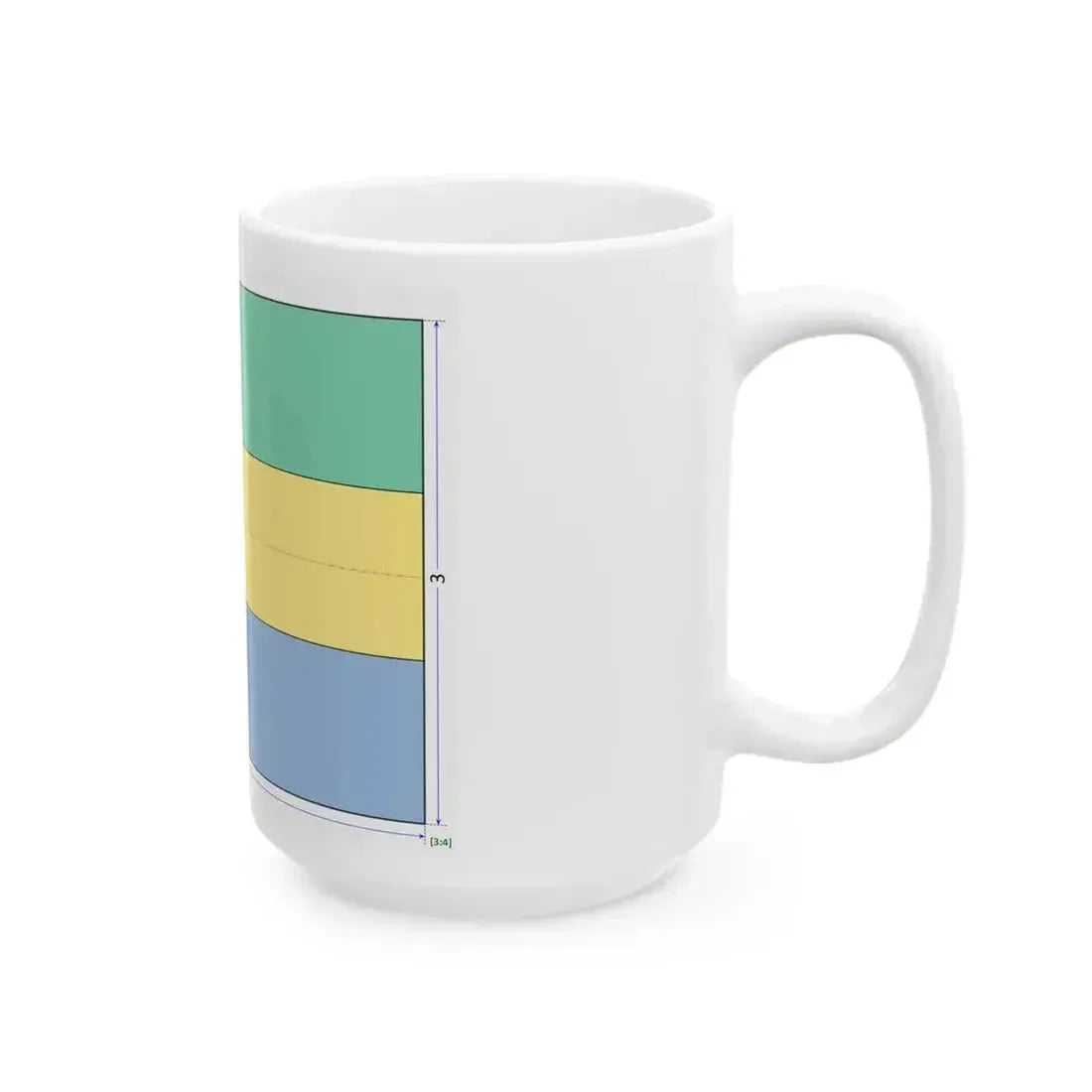Flag of Gabon construction sheet (Gabon) White Coffee Mug - Go Mug Yourself
