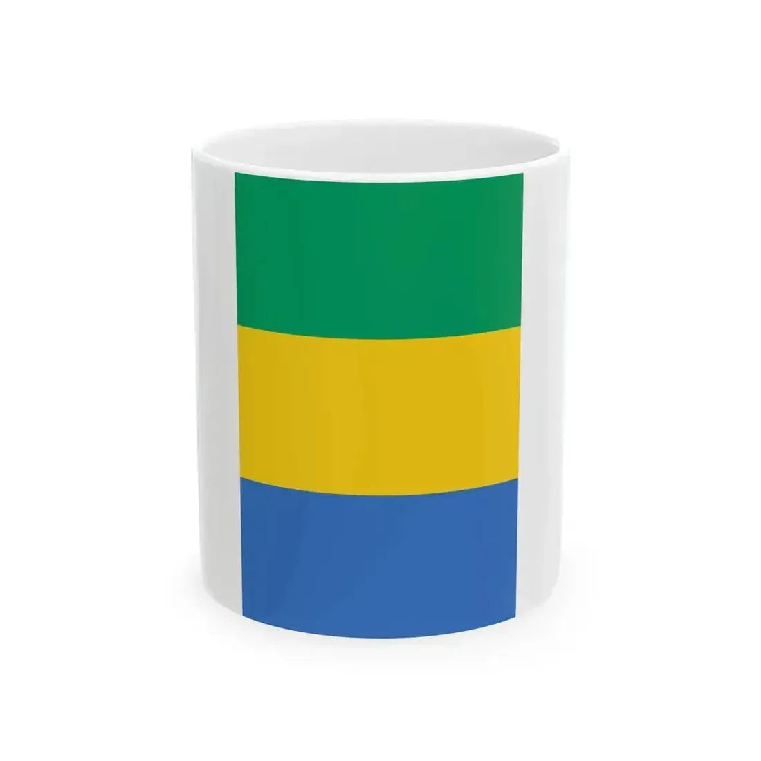 Flag of Gabon vertical (Gabon) White Coffee Mug 11oz - Go Mug Yourself