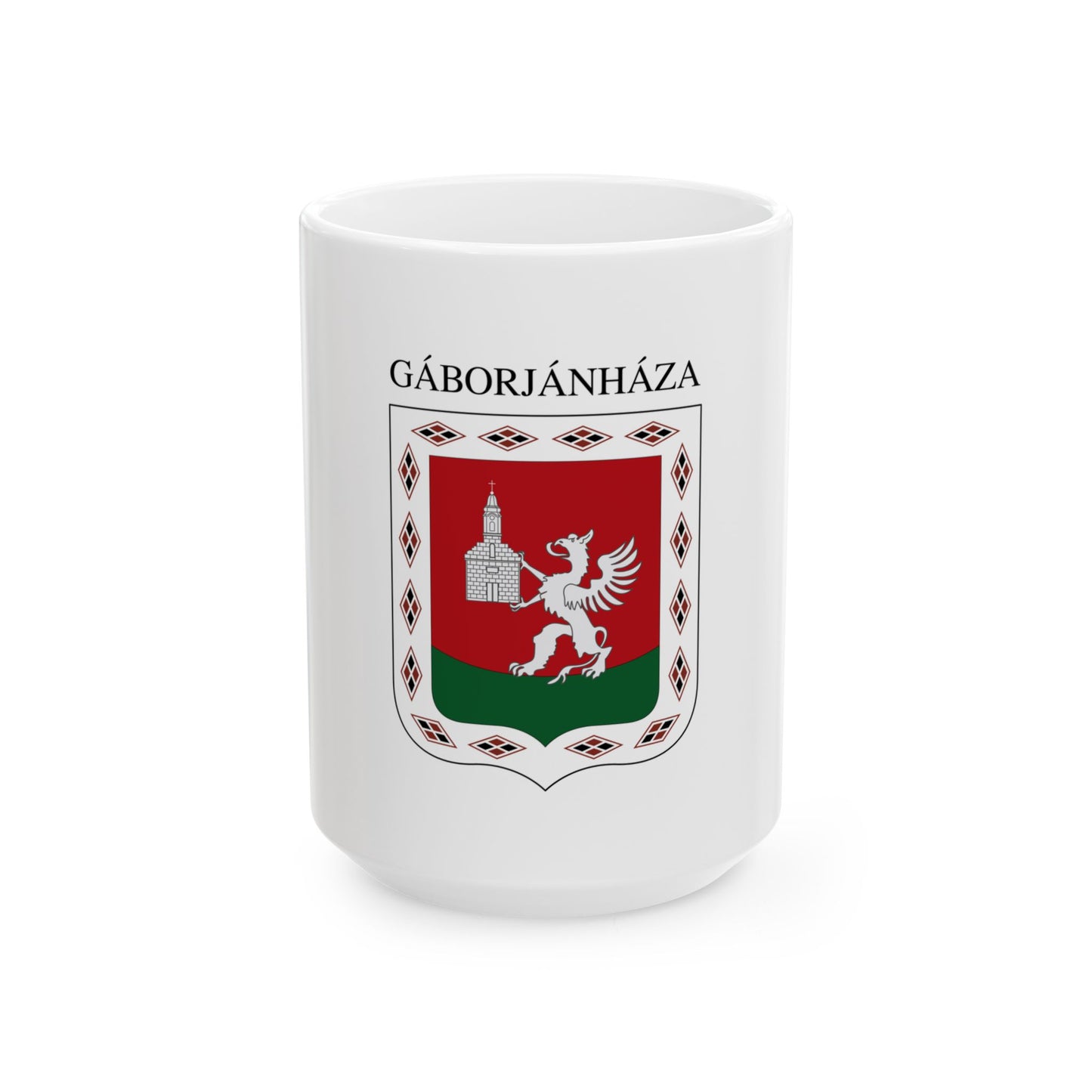 Flag of Gaborjanhaza (Hungary) White Coffee Mug-15oz-Go Mug Yourself